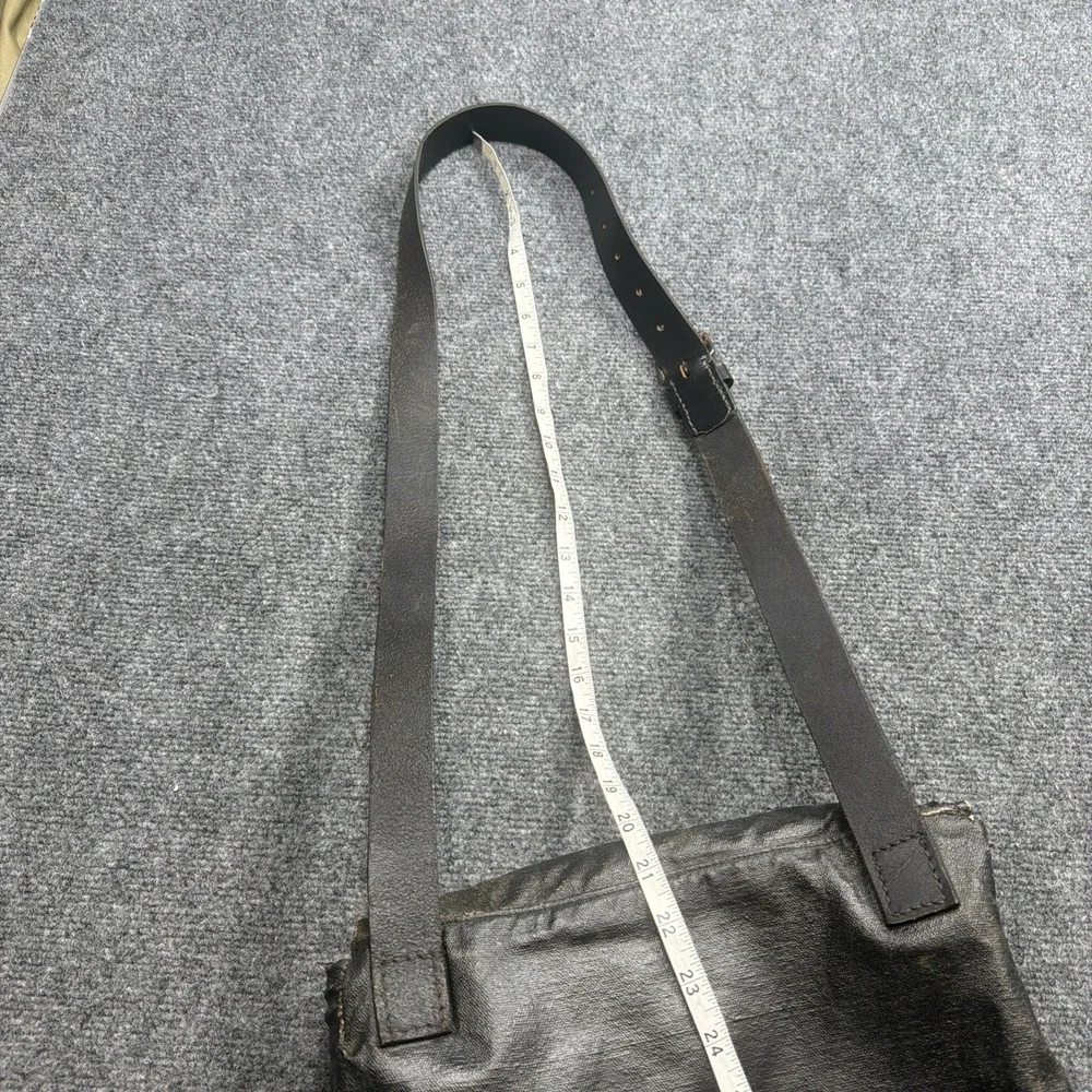 Vintage Waxed Canvas Messenger Bag Field Bag Satchel Black Postal? Military?